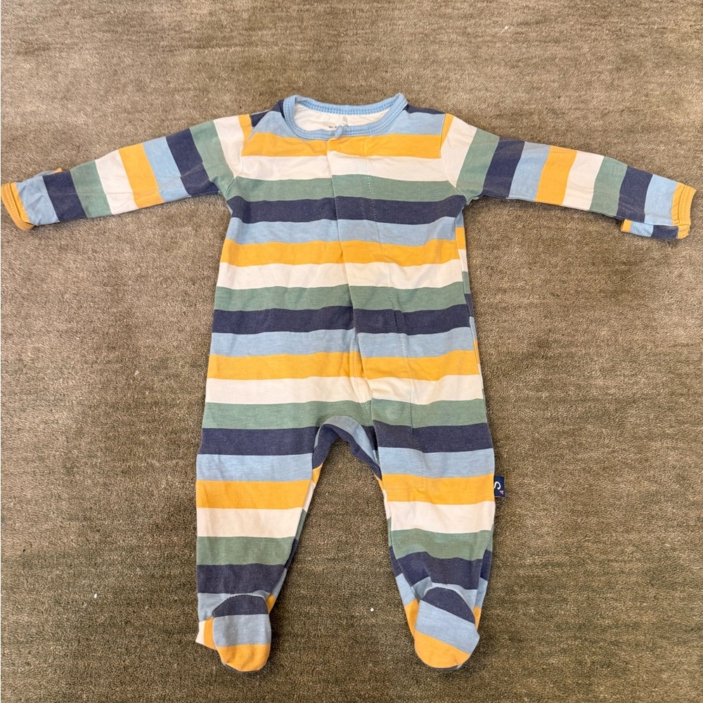 Magnetic Me Striped Footie - 0-3 months